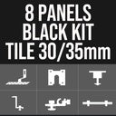 Tile Roof 30/35mm Black Mounting Kit (8 Panels)
