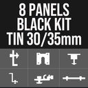 Tin Roof 30/35mm Black Mounting Kit (8 Panels)