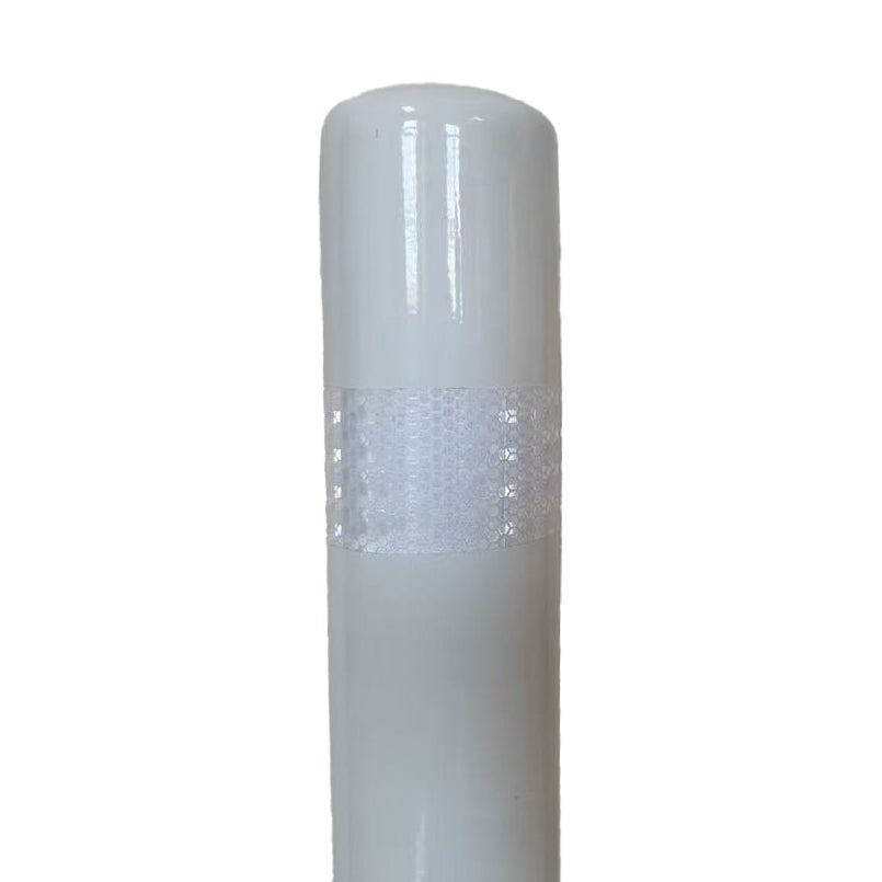 White Steel Pipe Safety Bollard