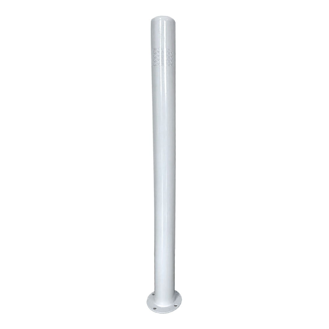 White Steel Pipe Safety Bollard